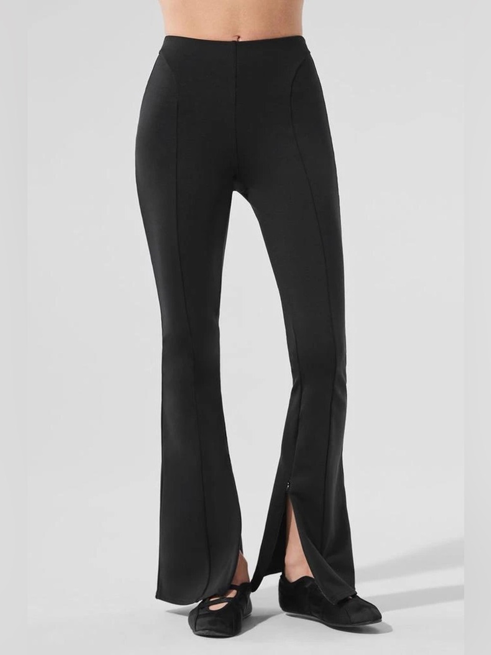 Alo Yoga High-Waist Zip It Flare Legging - Black Size Small Gym Athleisure - Picture 5 of 14